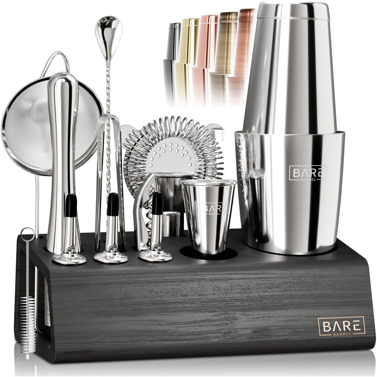 Original Boston Bartender Kit - Silver Black