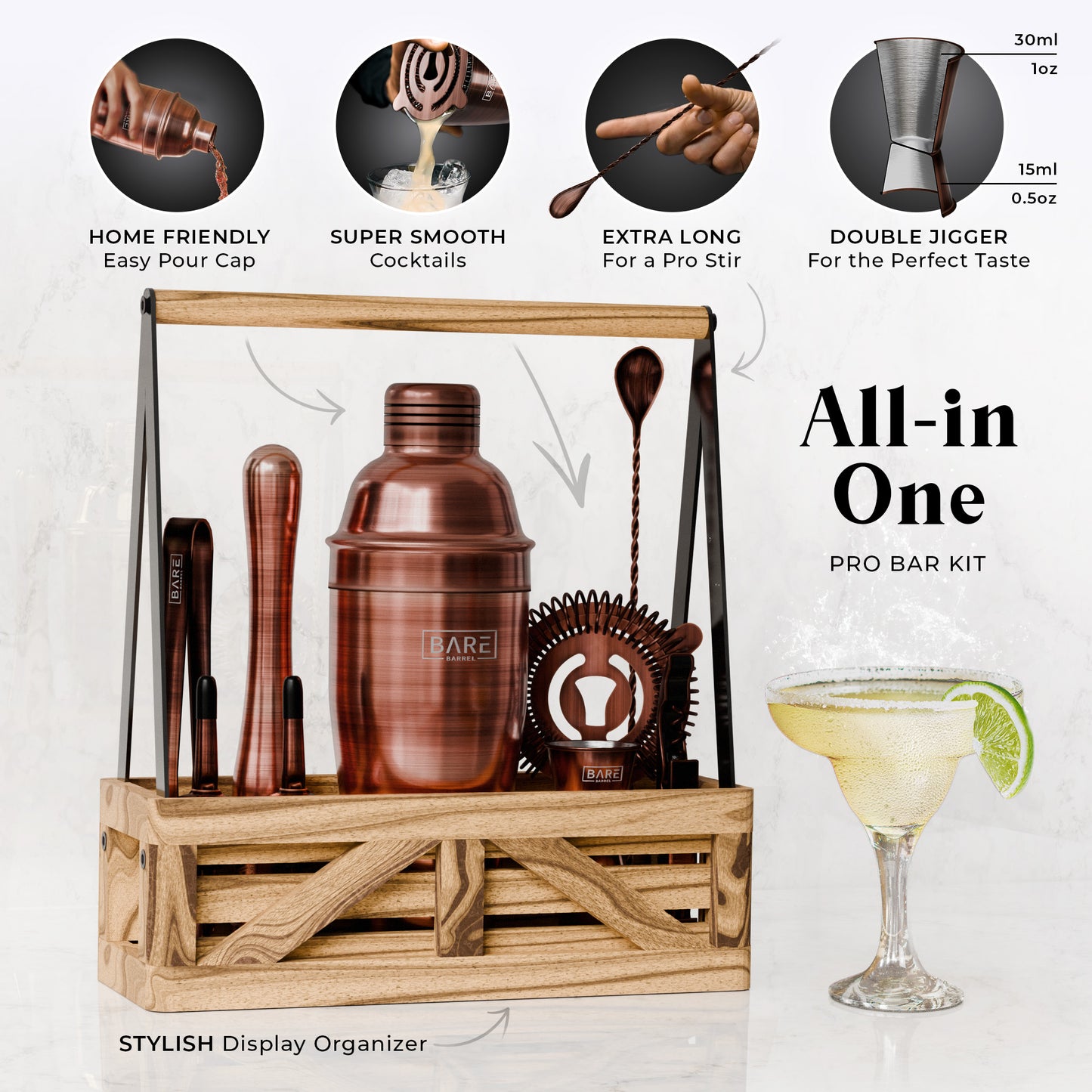 Caddy Cocktail Bartender Kit - Copper.