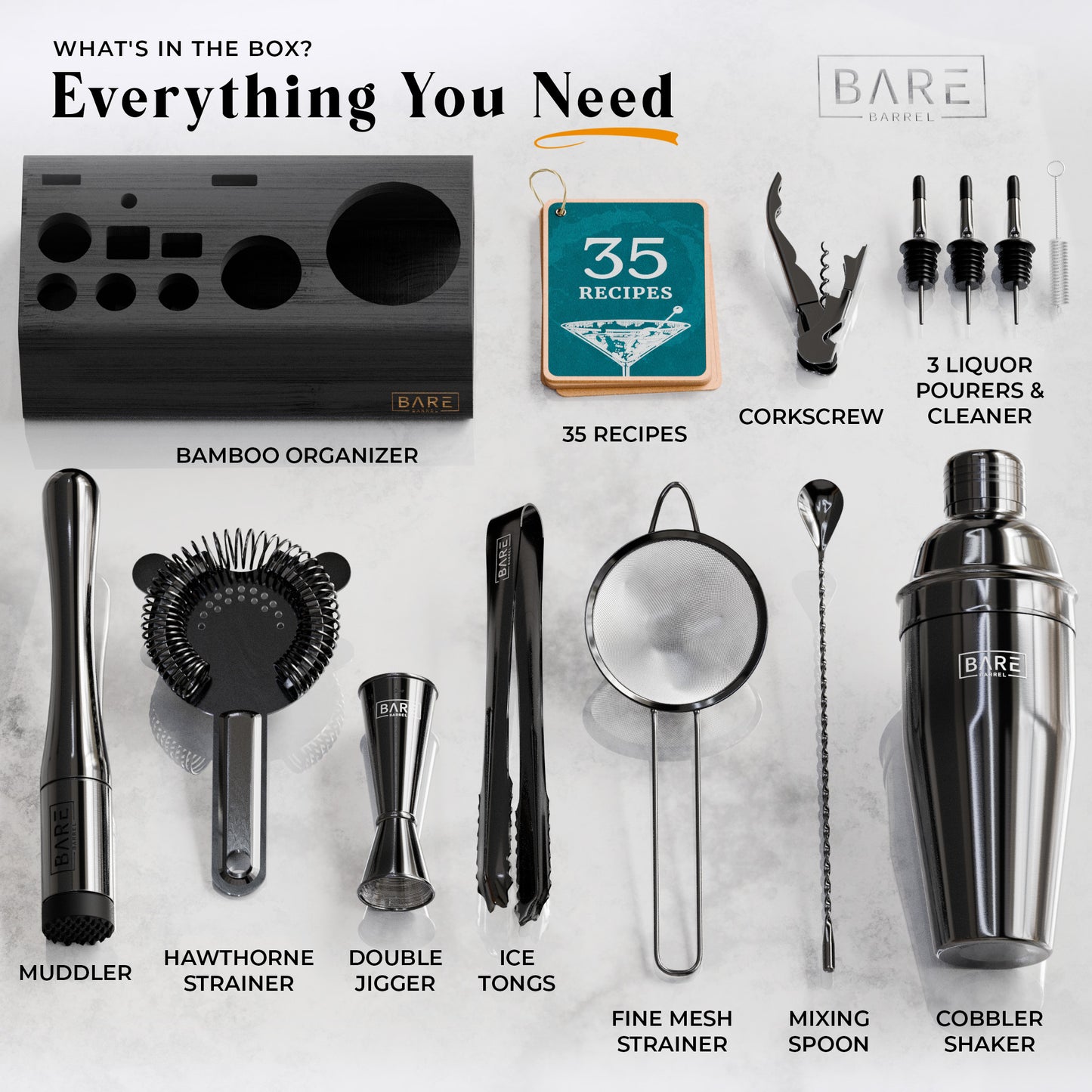 Original Cobbler Bartender Kit - Jet Black