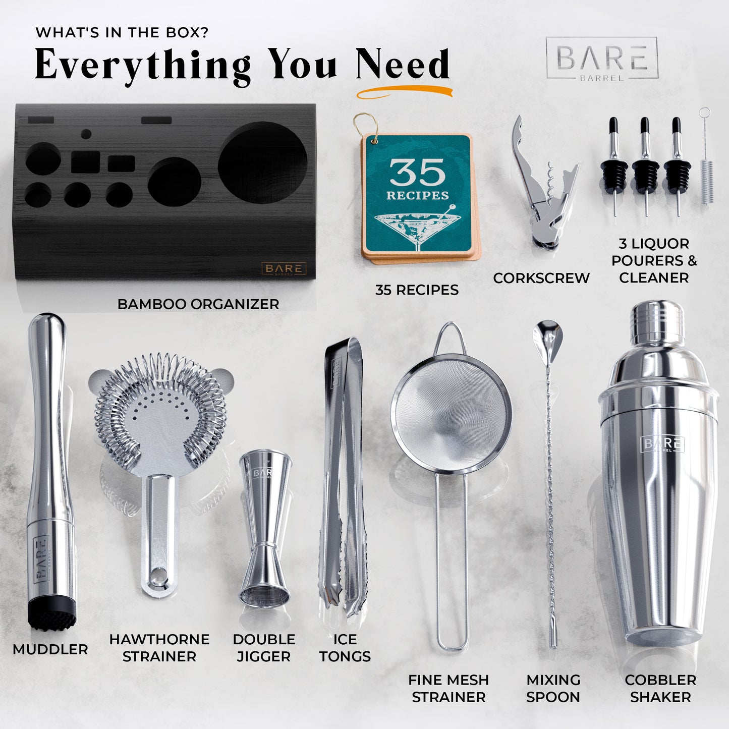 Original Cobbler Bartender Kit - Gray Black