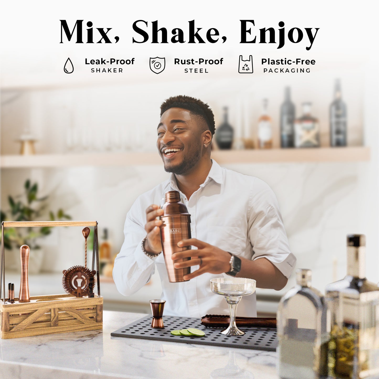 Caddy Cocktail Bartender Kit - Aged Copper