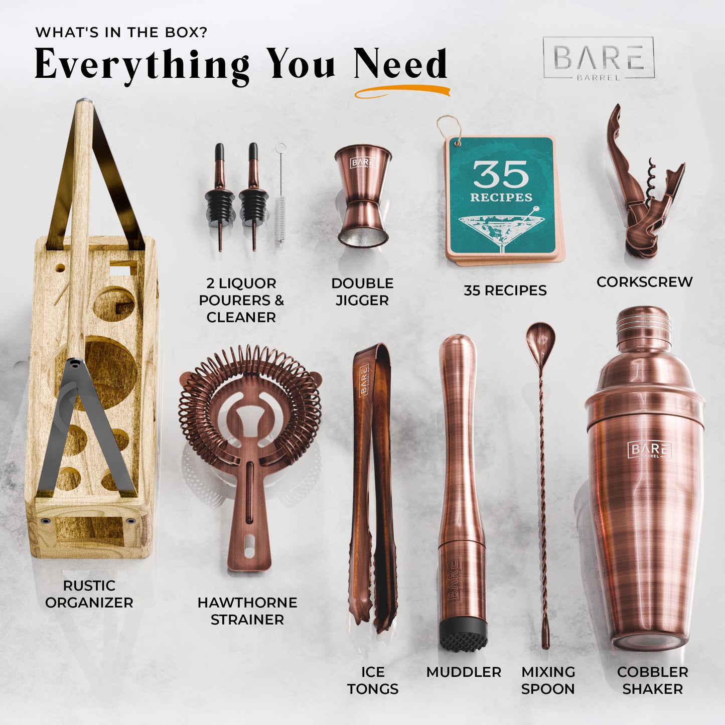 Caddy Cocktail Bartender Kit - Copper.