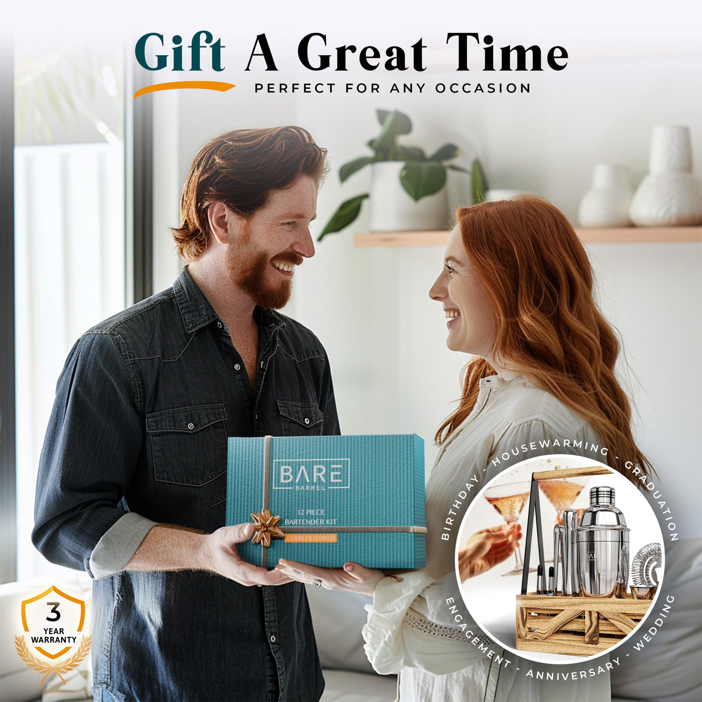 Caddy Cocktail Bartender Kit - Pale Silver