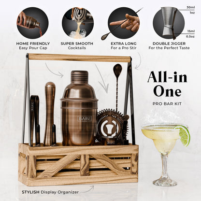Caddy Cocktail Bartender Kit - Brass.