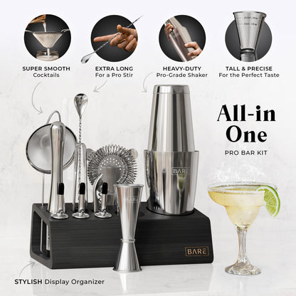 Original Boston Bartender Kit - Silver Black