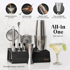Original Boston Bartender Kit - Silver Black