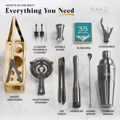 Caddy Cocktail Bartender Kit - Black.
