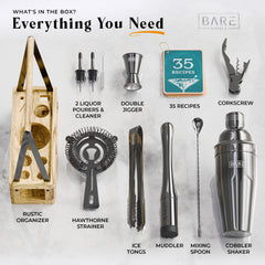 Caddy Cocktail Bartender Kit - Black.