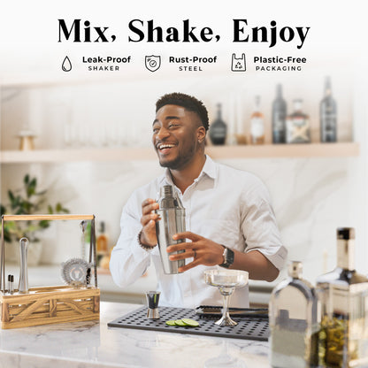 Caddy Cocktail Bartender Kit - Polished Silver.