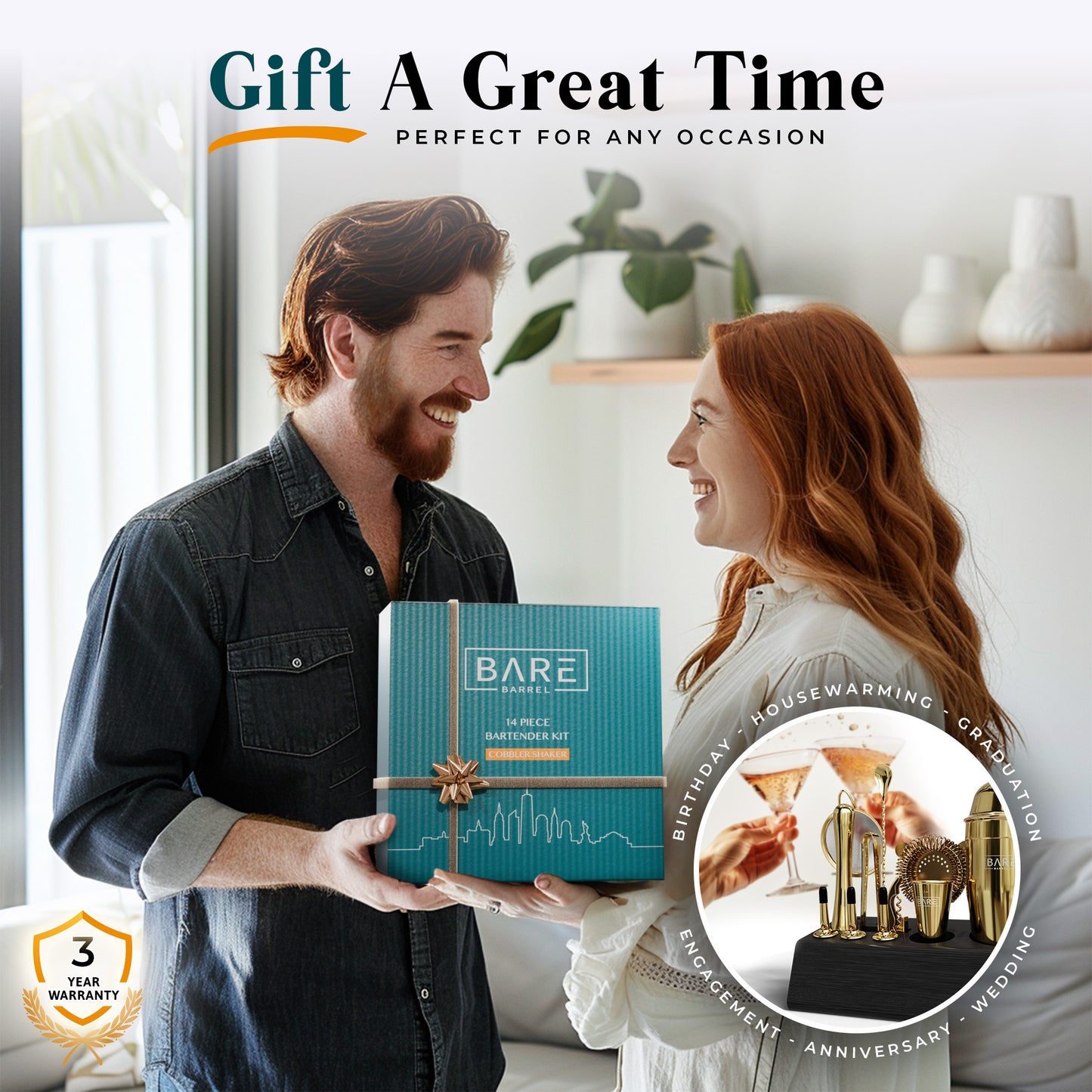 Original Cobbler Bartender Kit - Gold