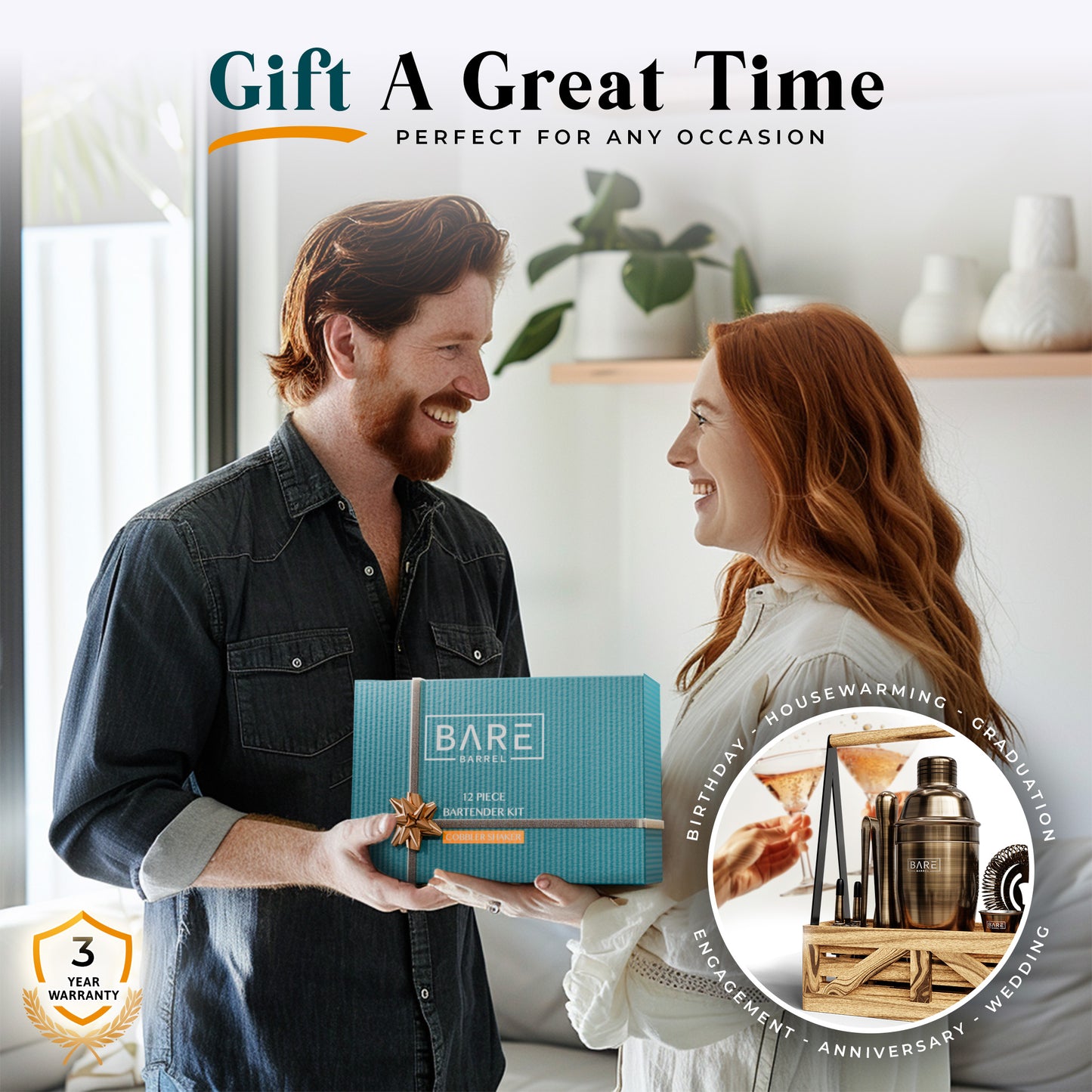 Caddy Cocktail Bartender Kit - Brass.