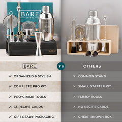 Original Cobbler Bartender Kit - Silver Black