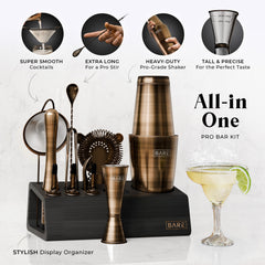 Original Boston Bartender Kit - Brushed Brass