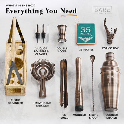 Caddy Cocktail Bartender Kit - Brass.