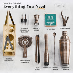 Caddy Cocktail Bartender Kit - Brass.