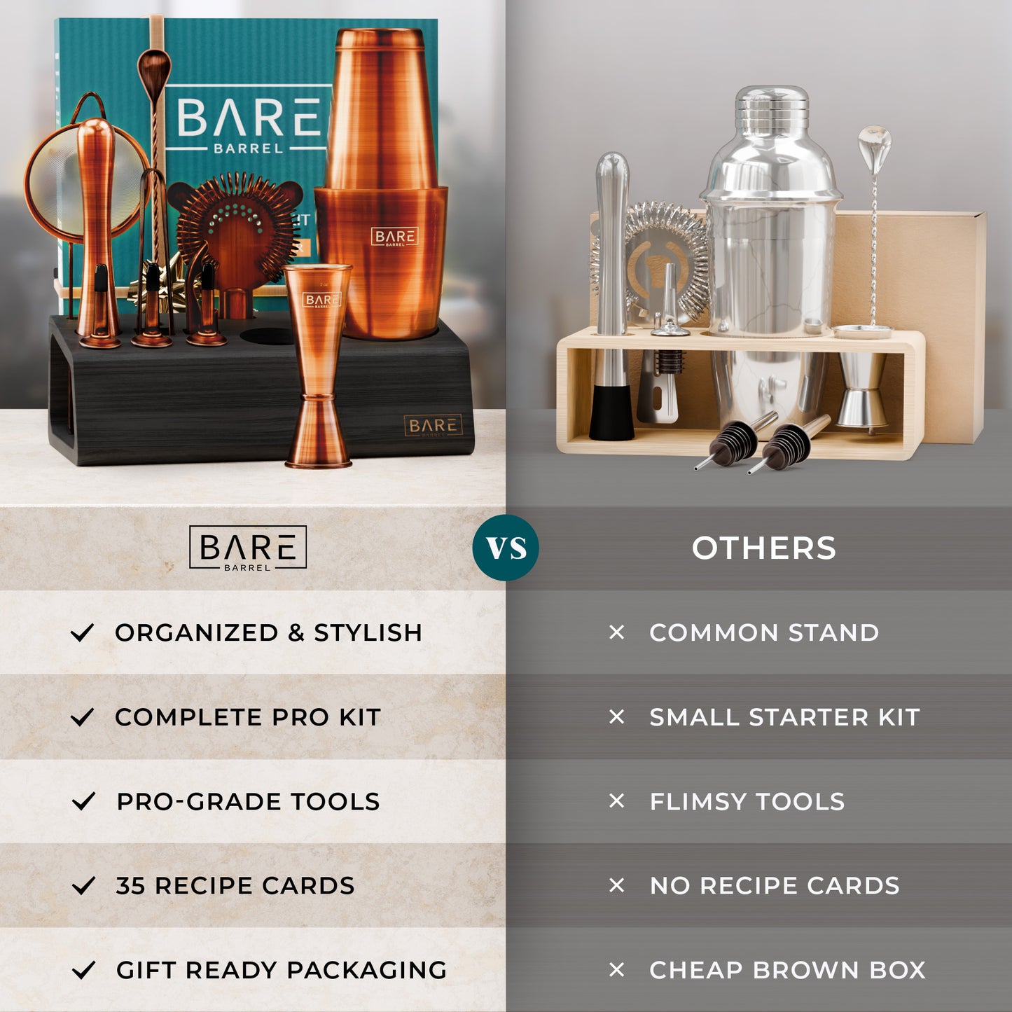 Original Boston Bartender Kit - Chestnut