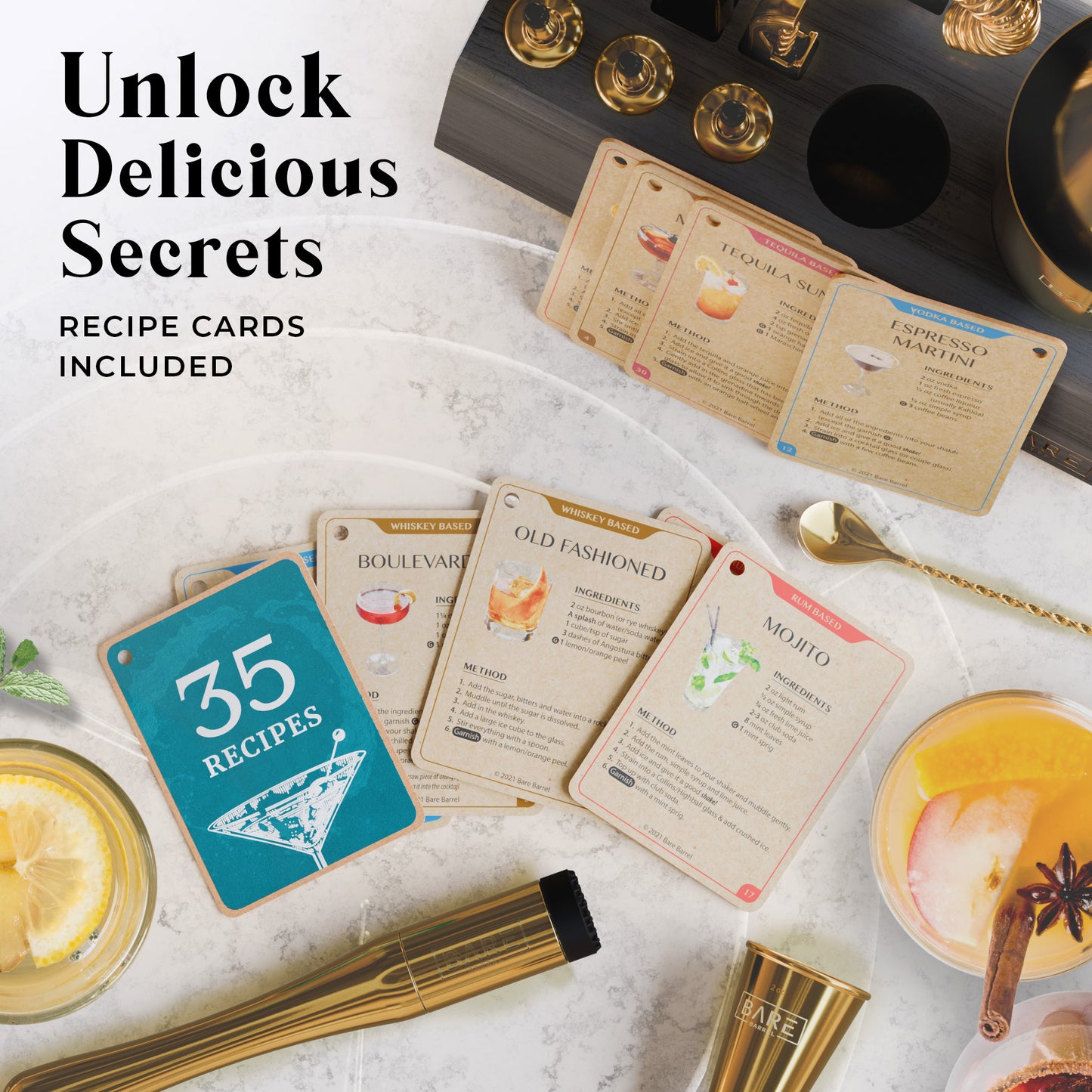 Original Boston Bartender Kit - Yellow Gold