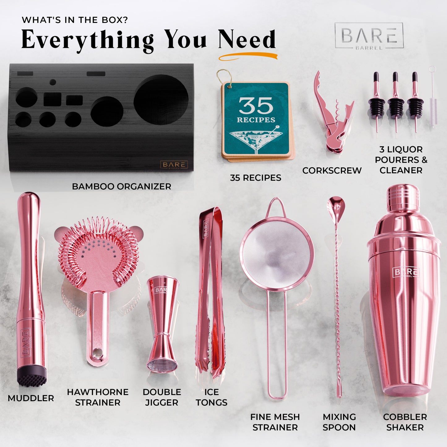 Original Cobbler Bartender Kit - Pink Coral