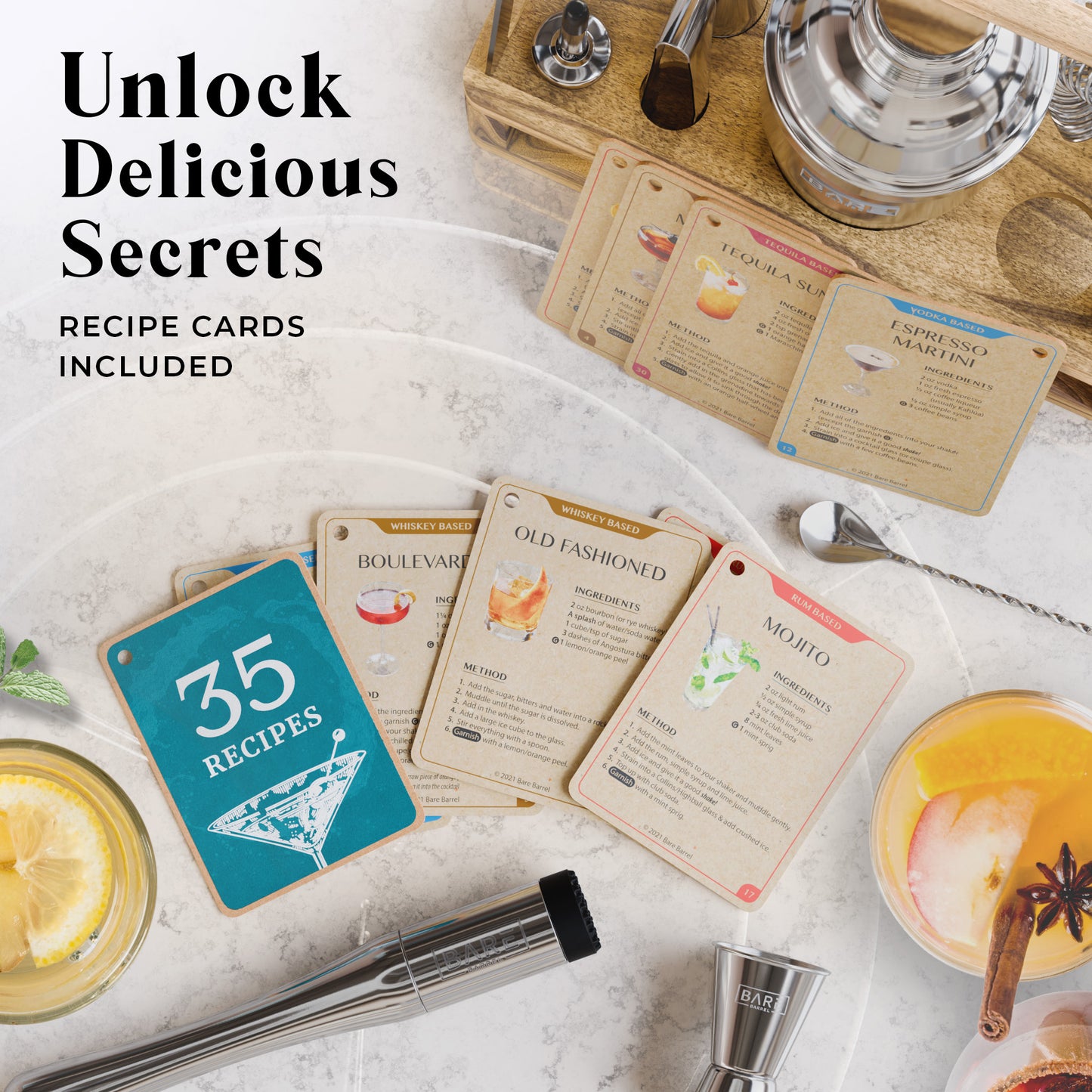 Caddy Cocktail Bartender Kit - Polished Silver.