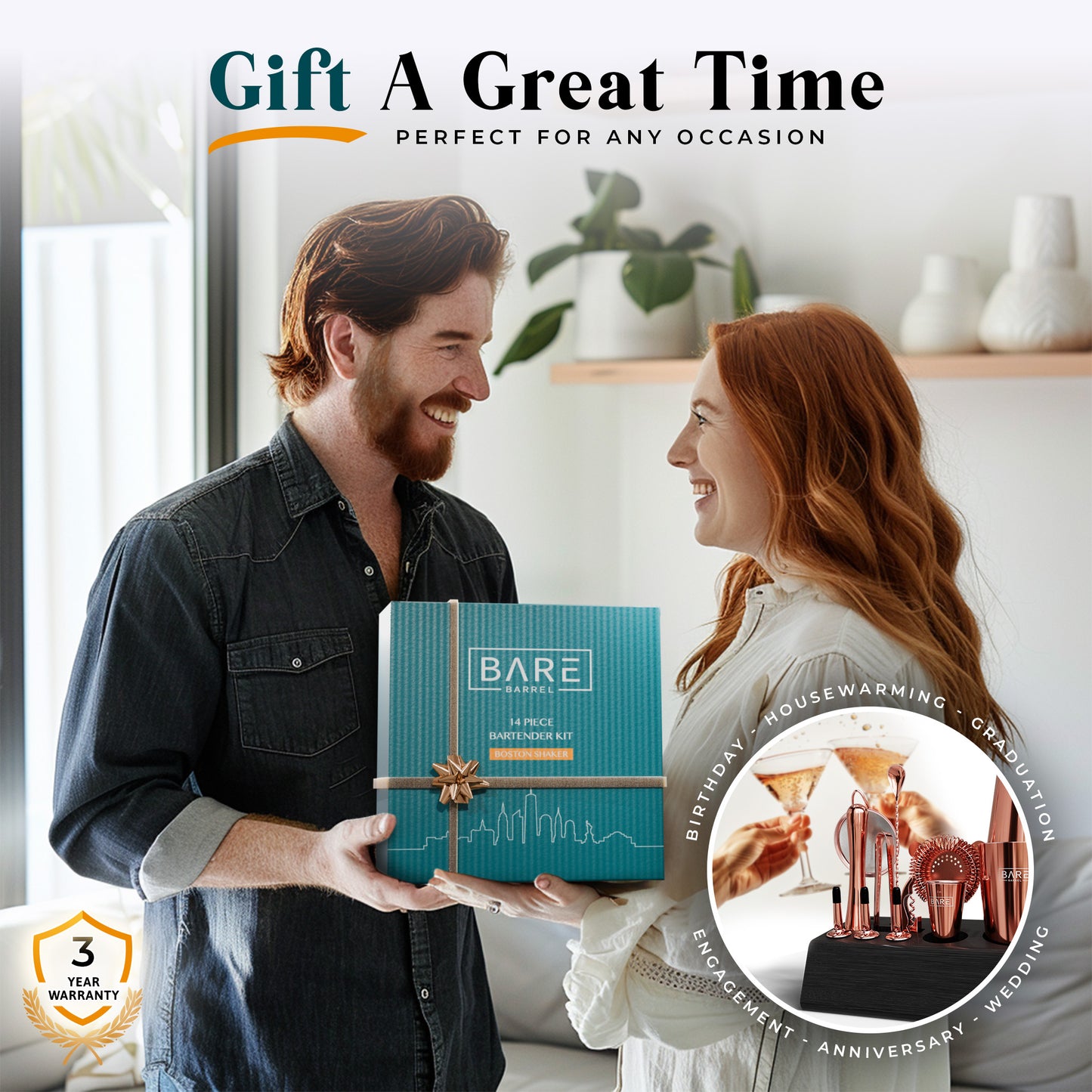 Original Boston Bartender Kit - Rose Gold