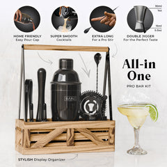 Caddy Cocktail Bartender Kit - Black.