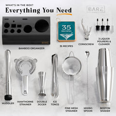Original Boston Bartender Kit - Silver Black