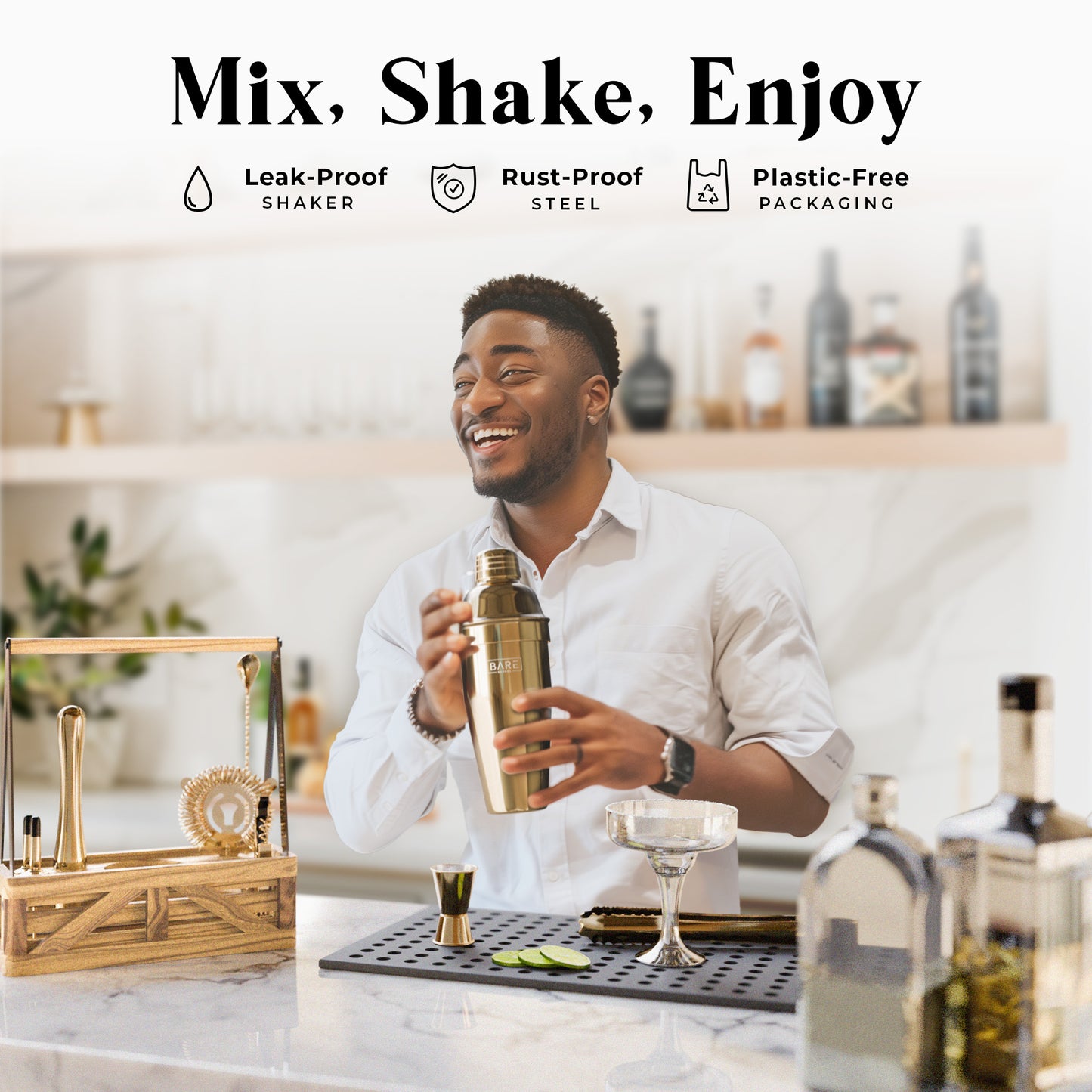 Caddy Cocktail Bartender Kit - Royal Gold