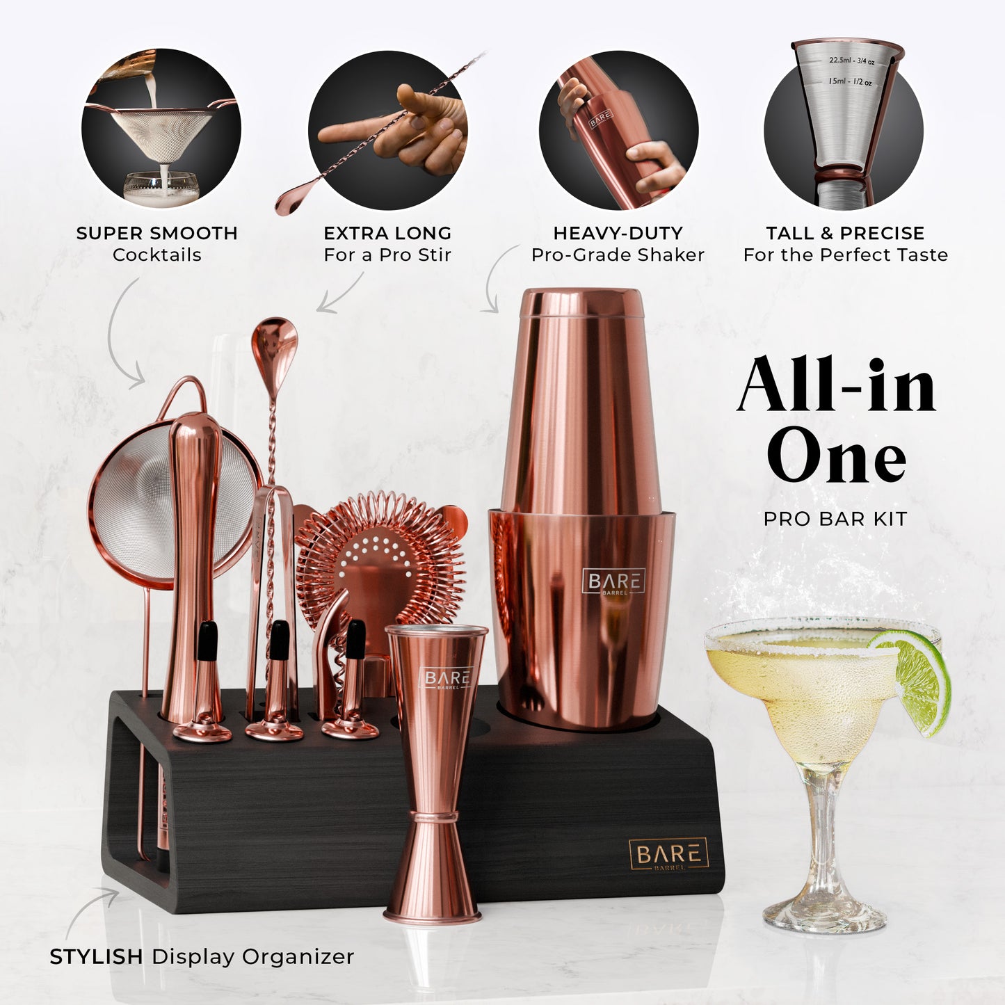 Original Boston Bartender Kit - Rose Gold