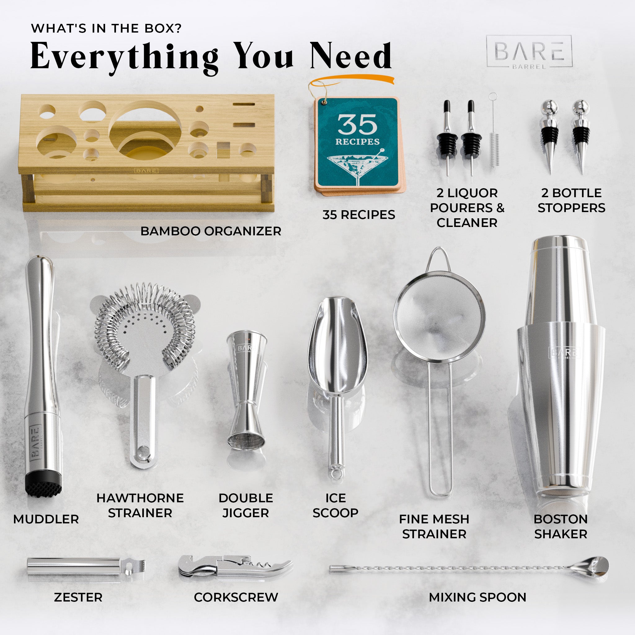 Bare Barrel Boston Bartender Kit - Thumbnail 2