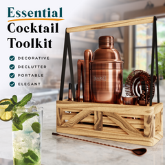 Caddy Cocktail Bartender Kit - Antique Copper