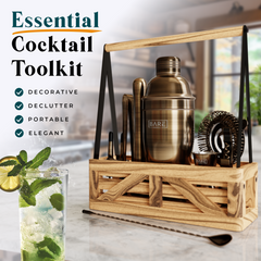 Caddy Cocktail Bartender Kit - Brushed Brass