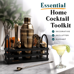 Sleek Cobbler Bartender Kit - Brushed Brass